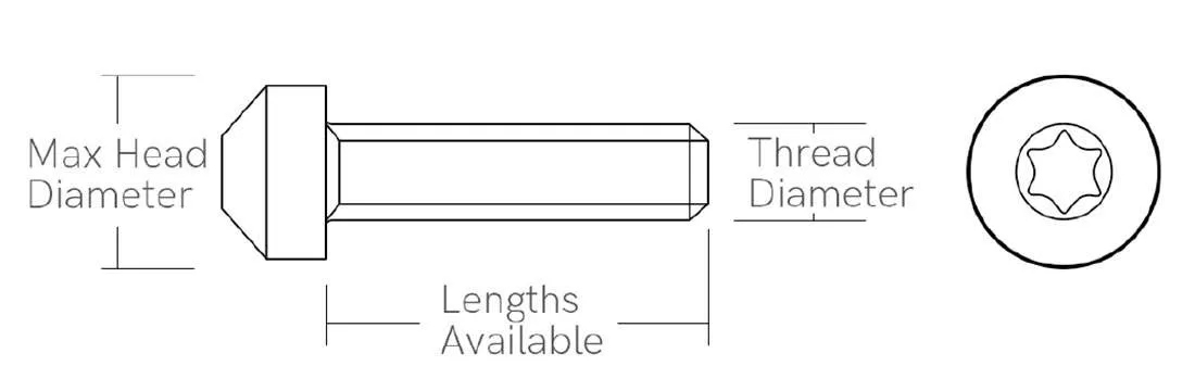 Cylindrical Head Torx Drive Titanium Bolts 2 Cylindrical Head Torx Drive Titanium Bolts Cylindrical Head Torx Drive Titanium Bolts