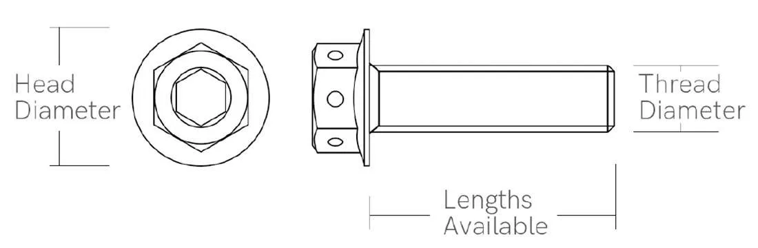 Hex Head Dual Drive Titanium Bolts