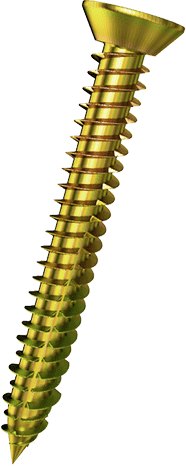 Yellow Zinc Plated Flat Head Concrete Screw